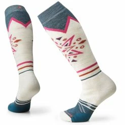 Smartwool Womens Full Cushion Mountain Snowflake Pattern Over The Calf Ski Socks
