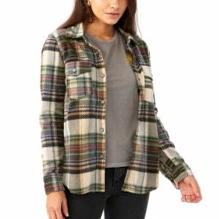O'Neill ONeill Womens Zuma Superfleece Flannel Long Sleeve Shirt