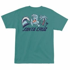 Santa Cruz Mens Beach Bum Hand Scene Short Sleeve Regular T Shirt