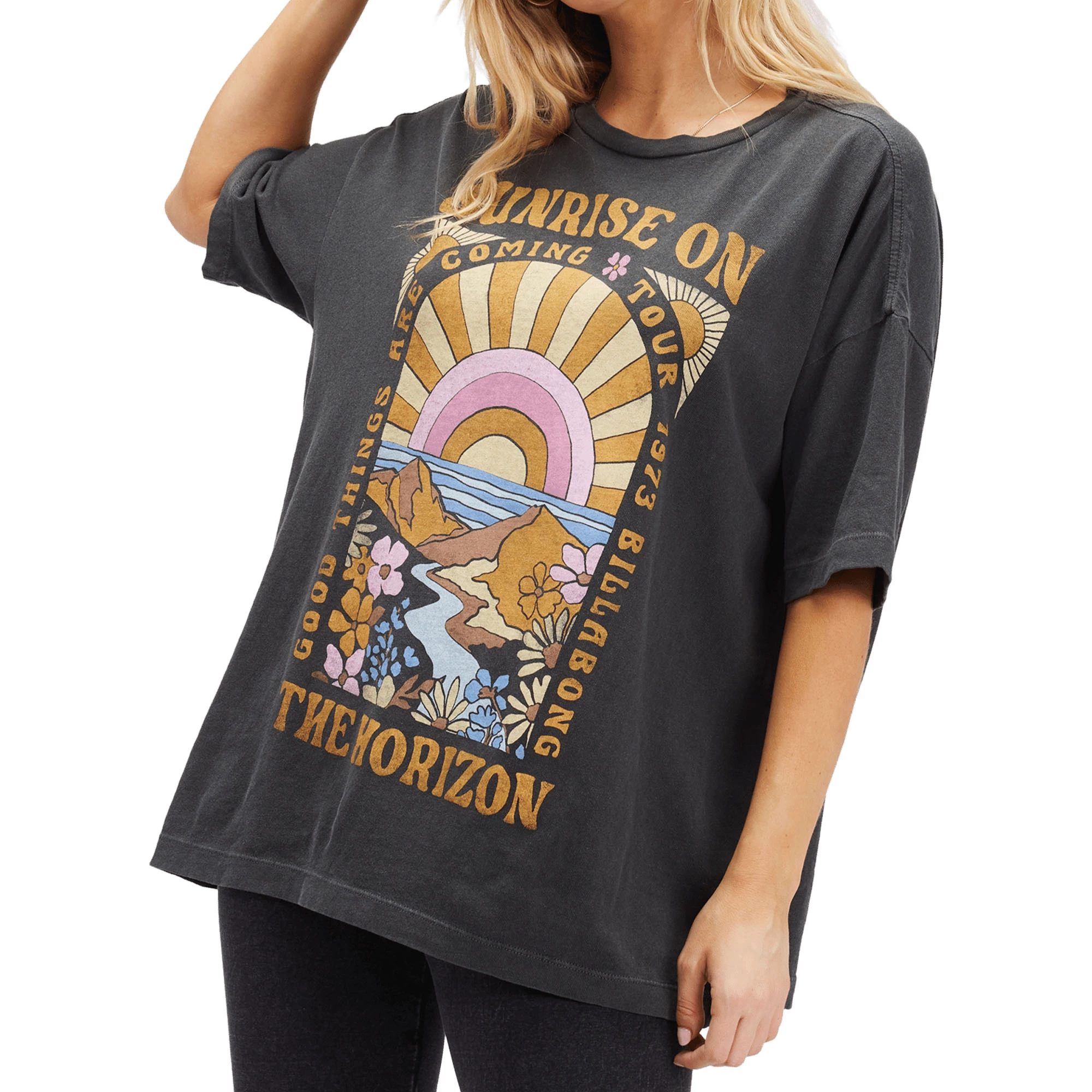 Billabong Womens On The Horizon Oversized Graphic T Shirt