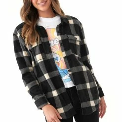 O'Neill ONeill Womens Collins Printed Superfleece Shirt Jacket