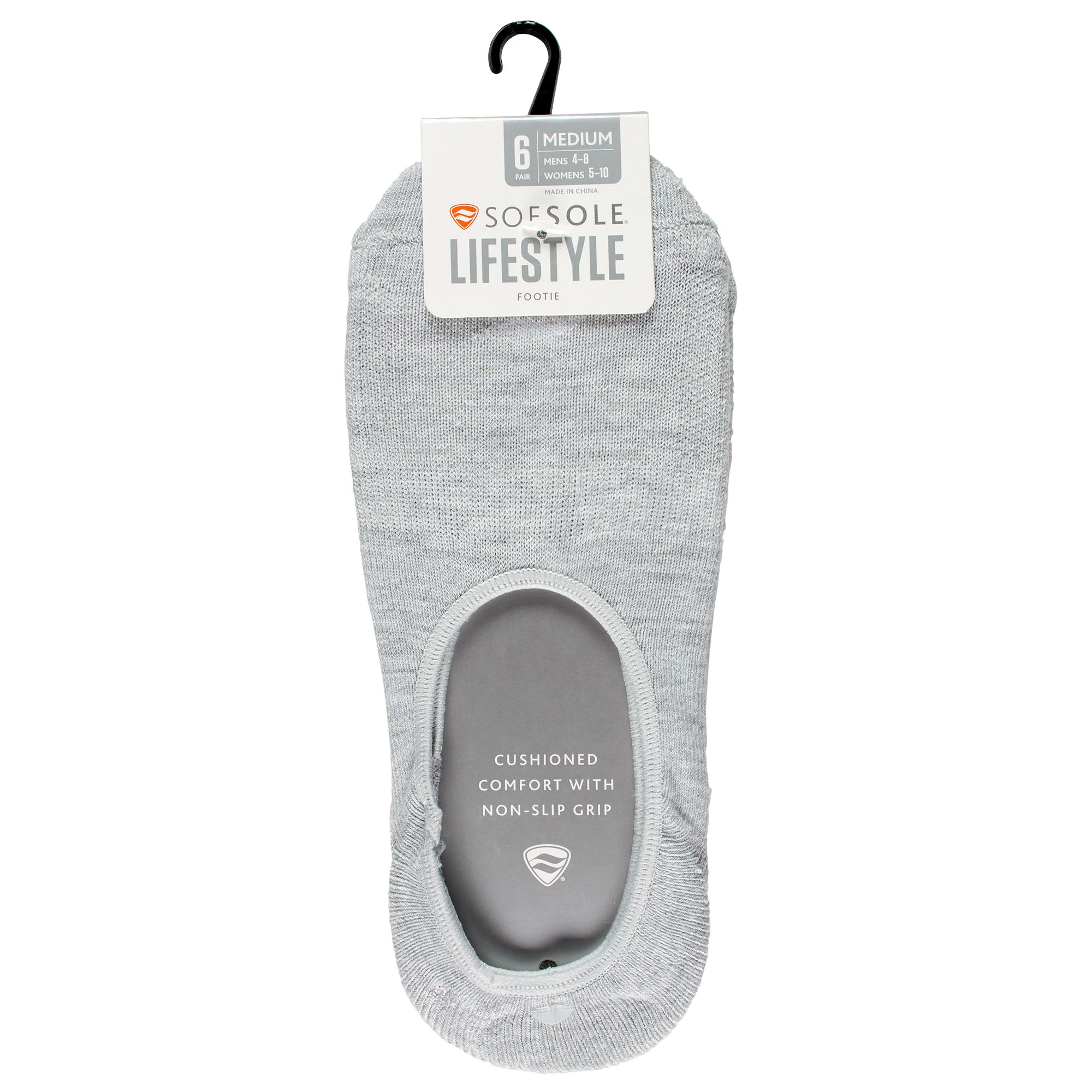 Sofsole Womens Hi-Vamp Cushioned Footie 6-Pack Socks