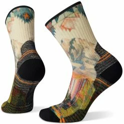 Smartwool Womens Hike Light Cushion Mountain Print Crew Socks Socks